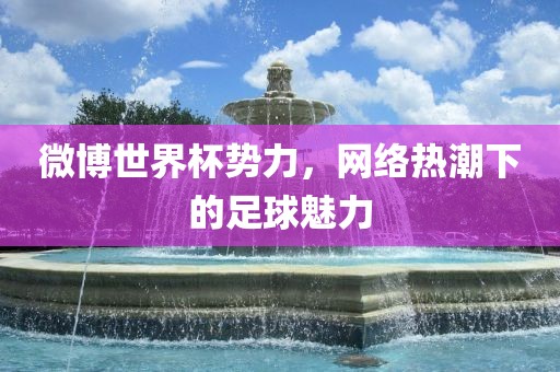 微博世界杯势力，网络热潮下的足球魅力漯河市盈旭机械设备有限公司