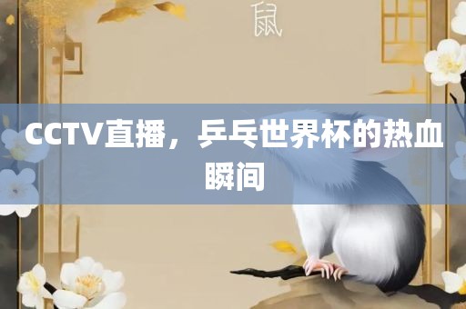 CCTV直播，乒乓世界杯的热血瞬间
