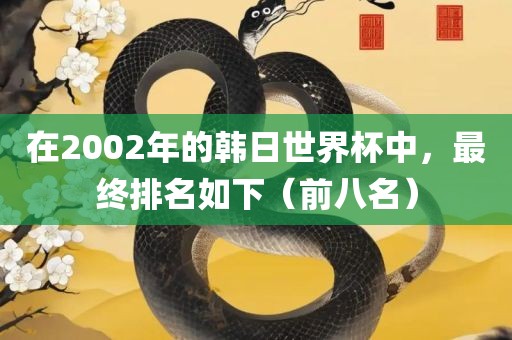 在2002年的韩日世界杯中，最终排名如下（前八名）