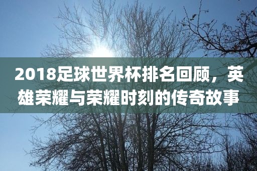 2018足球世界杯排名回顾，英雄荣耀与荣耀时刻的传奇故事漯河市盈旭机械设备有限公司