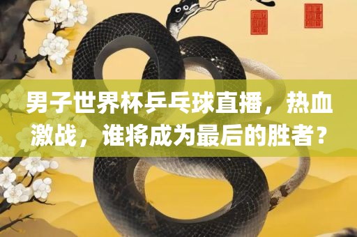 男子世界杯乒乓球直播，热血激战，谁将成为最后的胜者？