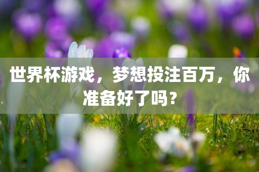 世界杯游戏，梦想投注百万，你准备好了吗？