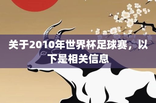 关于2010年世界杯足球赛，以下是相关信息