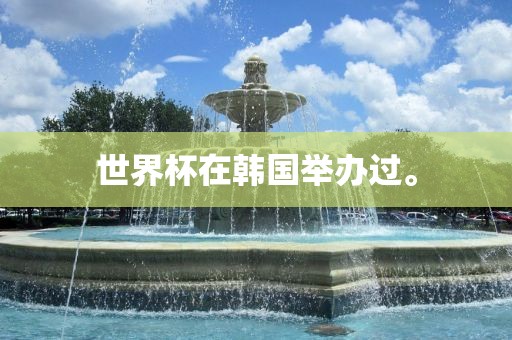 世界杯在韩国举办过。漯河市盈旭机械设备有限公司