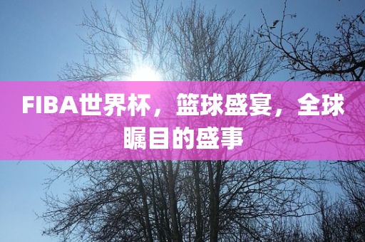 FIBA世界杯，篮球盛宴，全球瞩目的盛事