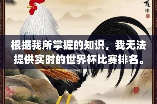 根据我所掌握的知识，我无法提供实时的世界杯比赛排名。