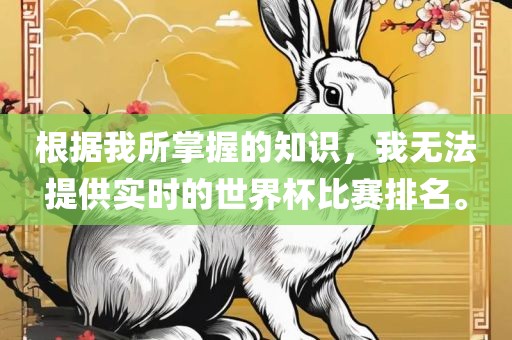 根据我所掌握的知识，我无法提供实时的世界杯比赛排名。