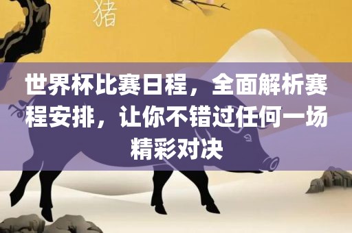 世界杯比赛日程，全面解析赛程安排，让你不错过任何一场精彩对决