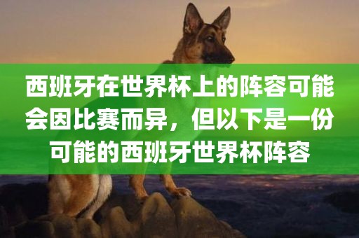西班牙在世界杯上的阵容可能会因比赛而异，但以下是一份可能的西班牙世界杯阵容