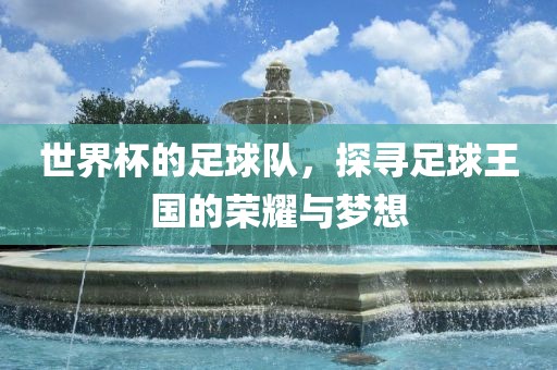 世界杯的足球队，探寻足球王国的荣耀与梦想漯河市盈旭机械设备有限公司