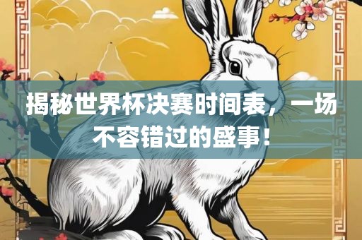 揭秘世界杯决赛时间表，一场不容错过的盛事！