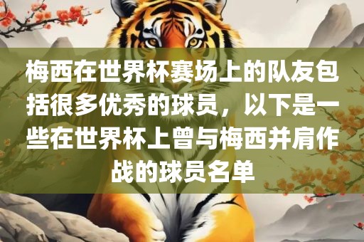 梅西在世界杯赛场上的队友包括很多优秀的球员，以下是一些在世界杯上曾与梅西并肩作战的球员名单