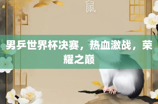男乒世界杯决赛，热血激战，荣耀之巅