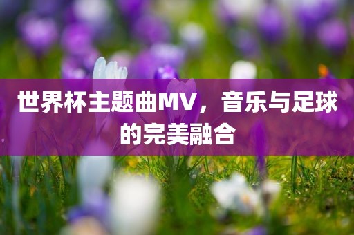 世界杯主题曲MV，音乐与足球的完美融合