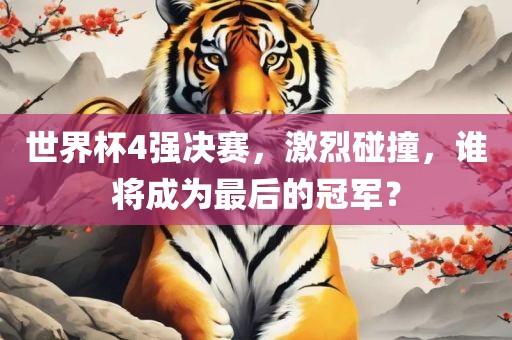 世界杯4强决赛，激烈碰撞，谁将成为最后的冠军？漯河市盈旭机械设备有限公司