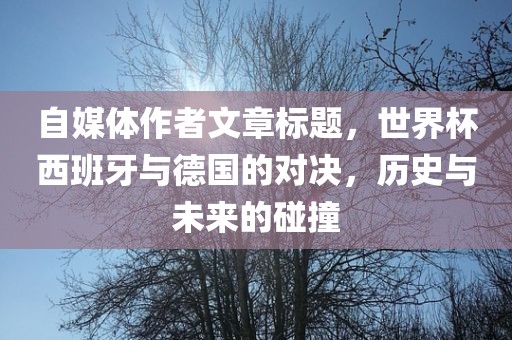 自媒体作者文章标题，世界杯西班牙与德国的对决，历史与未来的碰撞