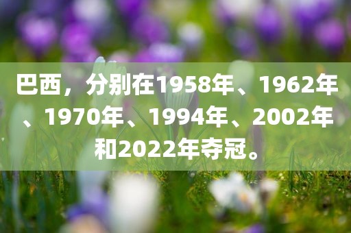 巴西，分别在1958年、1962年、1970年、1994年、2002年和2022年夺冠。