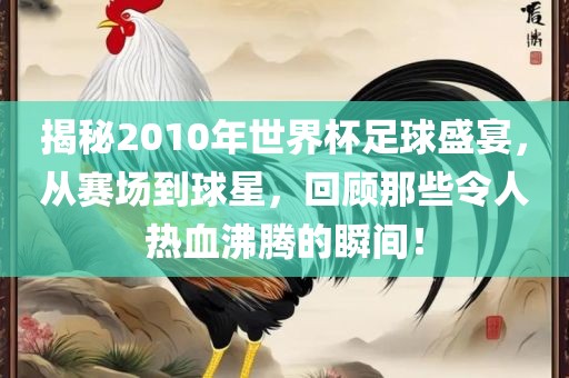 揭秘2010年世界杯足球盛宴，从赛场到球星，回顾那些令人热血沸腾的瞬间！