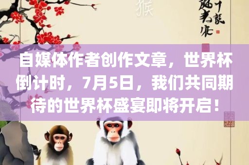自媒体作者创作文章，世界杯倒计时，7月5日，我们共同期待的世界杯盛宴即将开启！