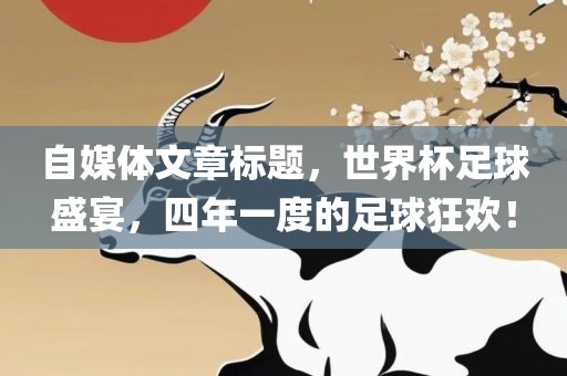 自媒体文章标题，世界杯足球盛宴，四年一度的足球狂欢！漯河市盈旭机械设备有限公司