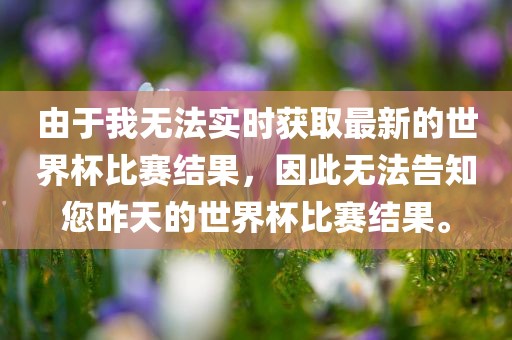 由于我无法实时获取最新的世界杯比赛结果，因此无法告知您昨天的世界杯比赛结果。