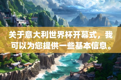 关于意大利世界杯开幕式，我可以为您提供一些基本信息。