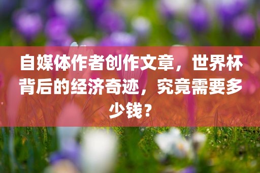自媒体作者创作文章，世界杯背后的经济奇迹，究竟需要多少钱？
