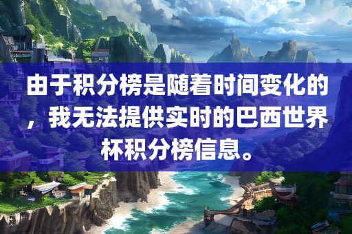 由于积分榜是随着时间变化的，我无法提供实时的巴西世界杯积分榜信息。