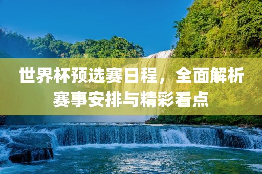 世界杯预选赛日程，全面解析赛事安排与精彩看点