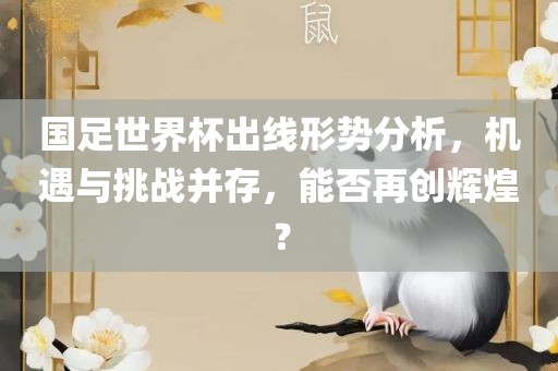 国足世界杯出线形势分析，机遇与挑战并存，能否再创辉煌？