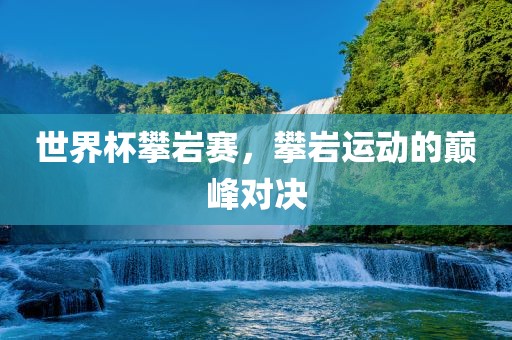 世界杯攀岩赛，攀岩运动的巅峰对决漯河市盈旭机械设备有限公司