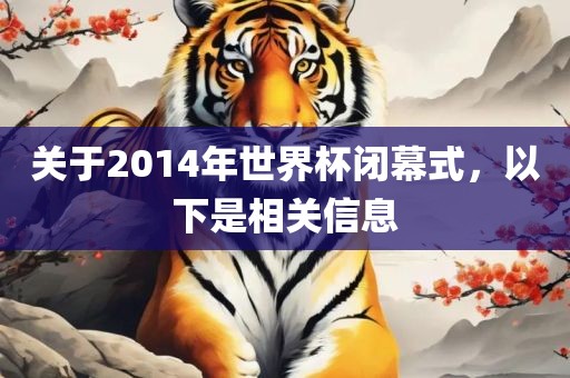 关于2014年世界杯闭幕式，以下是相关信息