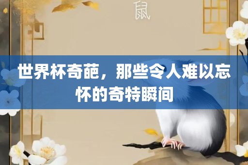 世界杯奇葩，那些令人难以忘怀的奇特瞬间漯河市盈旭机械设备有限公司