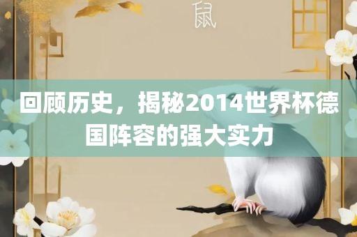 回顾历史，揭秘2014世界杯德国阵容的强大实漯河市盈旭机械设备有限公司力