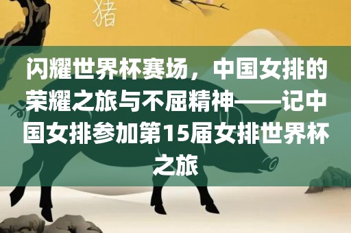 闪耀世界杯赛场，中国女排的荣耀之旅与不屈精神——记中国女漯河市盈旭机械设备有限公司排参加第15届女排世界杯之旅
