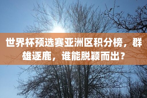 世界杯预选赛亚洲区积分榜，群雄逐鹿，谁能脱颖而出？漯河市盈旭机械设备有限公司