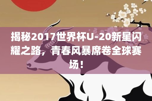 揭秘2017世界杯U-20新星闪耀之路，青春风暴席卷全球赛场！