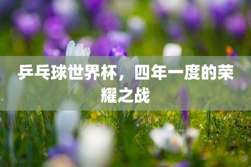乒乓球世界杯，四年一度的荣耀之战