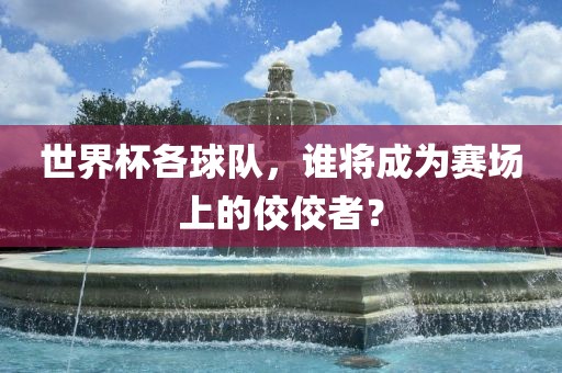 世界杯各球队，谁将成为赛场上的佼佼者？