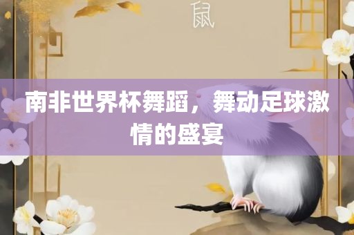 南非世界杯舞蹈，舞动足球激情的盛宴