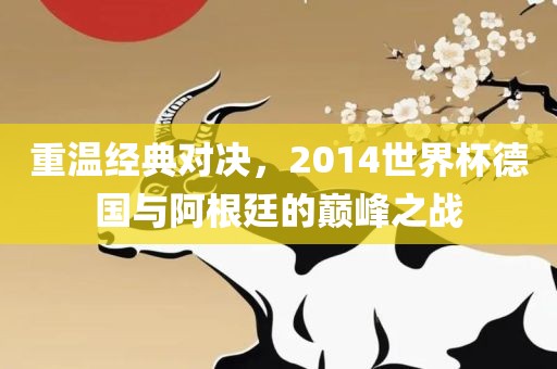 重温经典对决，2014世界杯德国与阿根廷的巅峰之战