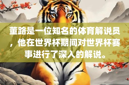 董路是一位知名的体育解说员，他在世界杯期间对世界杯赛事进行了深入的解说。