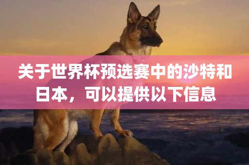 关于世界杯预选赛中的沙特和日本，可以提供以下信息漯河市盈旭机械设备有限公司