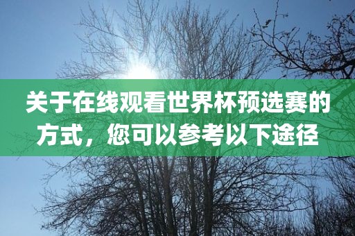 关于在线观看世界杯预选赛的方式，您可以参考以下途径漯河市盈旭机械设备有限公司