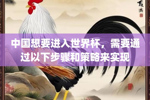 中国想要进入世界杯，需要通过以下步骤和策略来实现