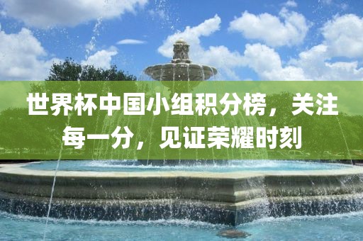 世界杯中国小组积分榜，关注每一分，见证荣耀时刻漯河市盈旭机械设备有限公司
