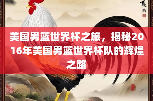 美国男篮世界杯之旅，揭秘2016年美国男篮世界杯队的辉煌之路