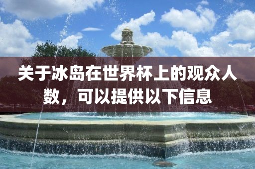关于冰岛在世界杯上的观众人数，可以提供以下信息漯河市盈旭机械设备有限公司