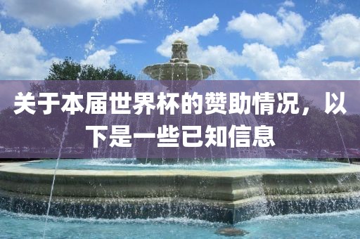 关于本届世界杯的赞助情况，以下是一些已知信息漯河市盈旭机械设备有限公司