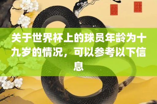 关于世界杯上的球员年龄为十九岁的情况，可以参考以下信息